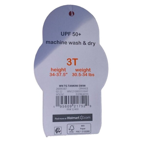 Wonder Nation Girls Strawberry Tankini 2 PC Swimsuit Size 3T Pink - Picture 6 of 13